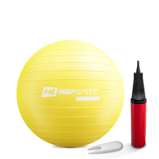 Купить Фитбол  Hop-Sport 55cm HS-R055YB yellow + насос в Киеве - фото №1